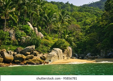 Beautiful Beach On Tropical Pacific Coast Of Mexico