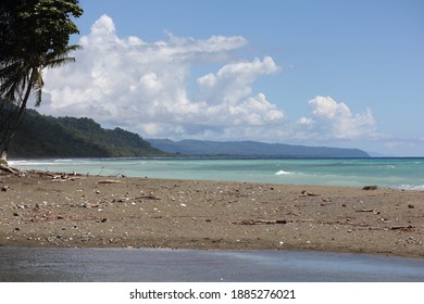 Beautiful Beach Scenery In Corcovado National Par, Summer And Waves, Costa Rica, Central America