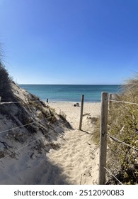 Beautiful beach view from path