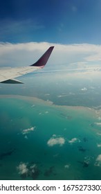 Beautiful Beach Views Through The Plane Window