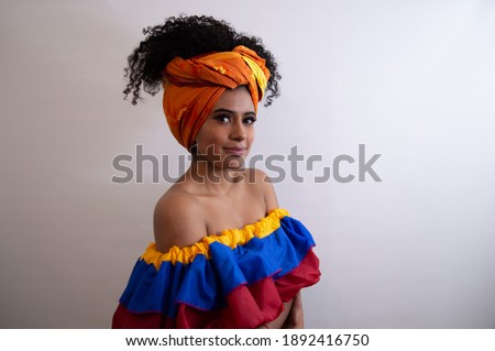 Similar – Image, Stock Photo Colombian woman selling traditional Guarapo in bottles