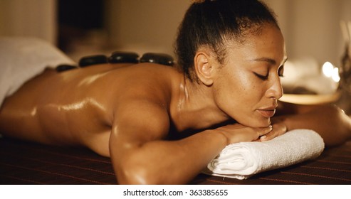 Beautiful Black Woman At Spa