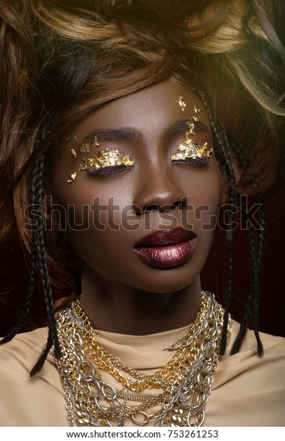 Beautiful Black Young Woman Art Hair Stock Photo Edit Now