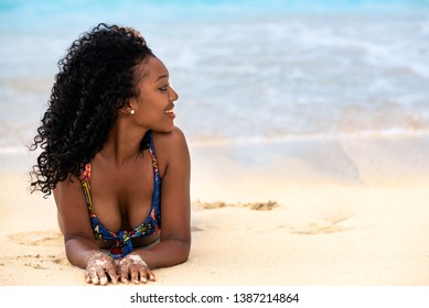 Black Woman On A Beach Images Stock Photos Vectors Shutterstock