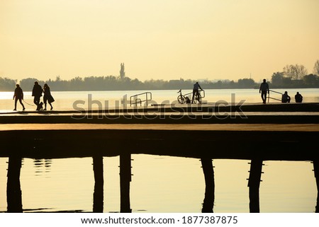 Image, Stock Photo Sunrise at the lake Senses