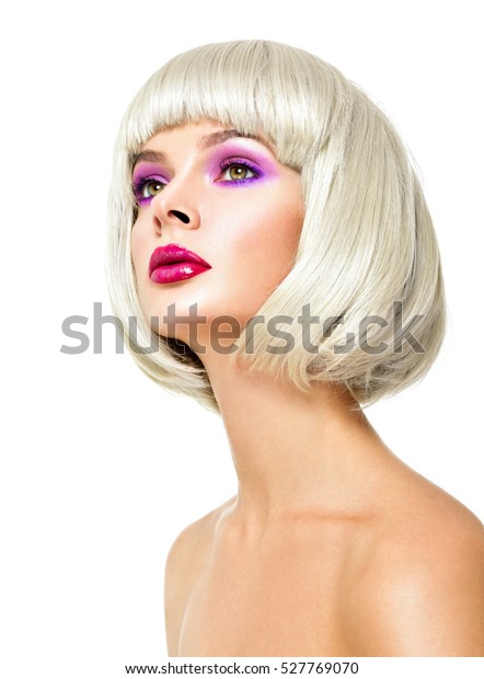 Beautiful Blond Sexy Woman Short Hairstyle Royalty Free Stock Image