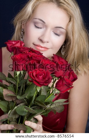 Beautiful blond with roses picture 103