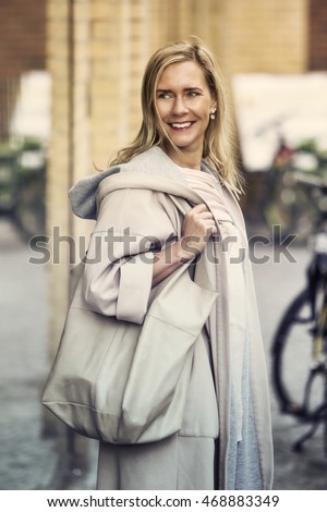 Similar – Attractive blond woman leaving her workplace