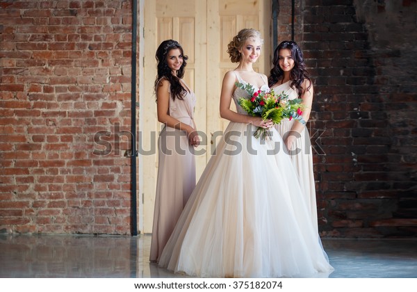 Beautiful Blonde Bride Luxury Wedding Dress Stock Photo Edit Now