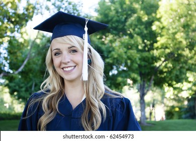 Beautiful Blonde Female Graduate Portrait