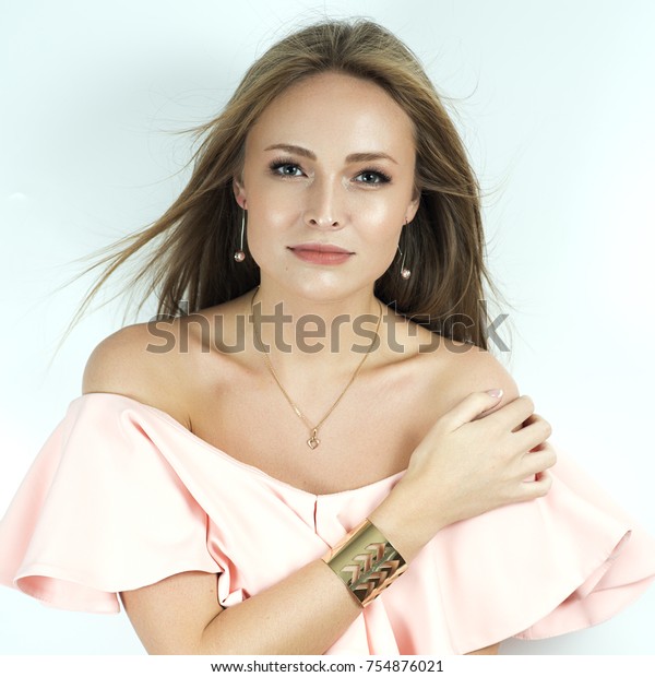 Beautiful Blonde Girl Long Straight Hair Stock Photo Edit Now