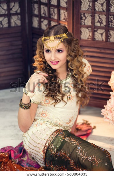 Beautiful Blonde Girl White Indian Bright Stock Photo Edit Now
