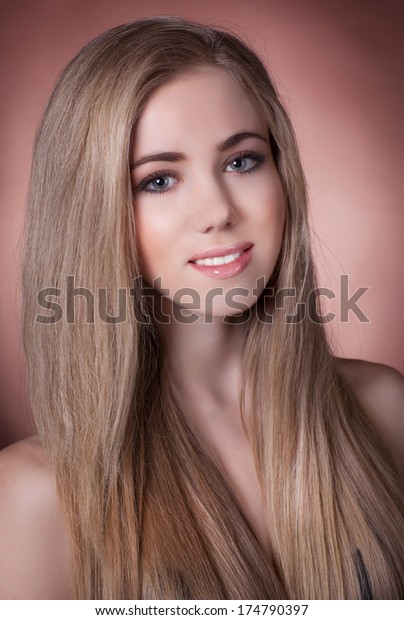 Beautiful Blonde Hair Woman Portrait Girl Stock Photo Edit Now