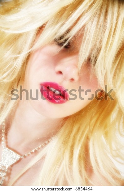 Beautiful Blonde Hispanic American Woman Gorgeous Stock Photo
