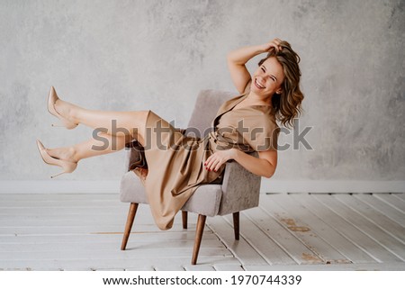 Similar – happy child girl playing at home in cozy weekend morning