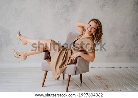 Similar – happy child girl playing at home in cozy weekend morning