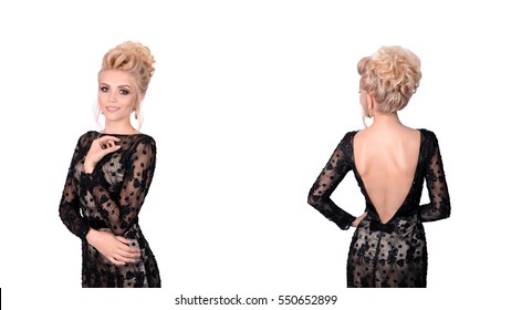 black dress low cut front