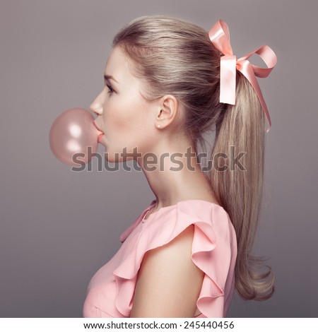 Beautiful blonde woman. Fashion portrait.