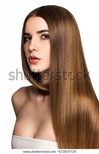 Beautiful Blonde Woman Long Healthy Straight Stock Photo Edit Now 421854724