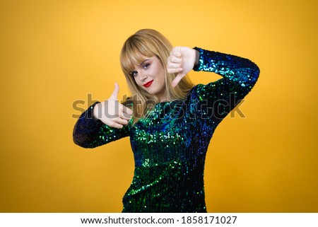 Similar – Image, Stock Photo girl office worker in bright business suit