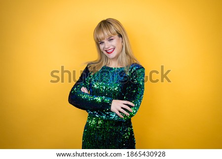 Similar – Image, Stock Photo girl office worker in bright business suit