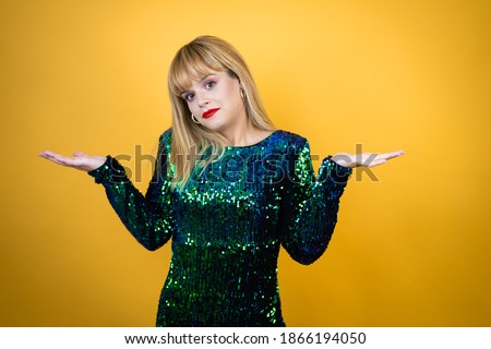 Image, Stock Photo girl office worker in bright business suit