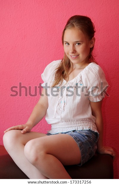 Beautiful Blondhaired 13years Old Girl Portrait Stock Photo (Edit Now) 173317256