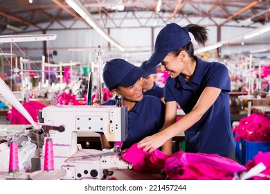 Beautiful Blue Collar Workers Discussing Work