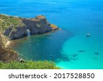 Beautiful blue lagoon in Crimea at Cape Fiolent, Diana