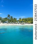 Beautiful blue lagoon island beach.