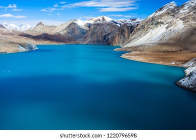 Beautiful blue lake in high altitude, Tilicho, Nepal