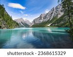 beautiful blue lake view  with mountain , Kinney lake in Mount Robson Provincial Park  Canada