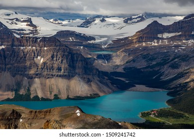 Beautiful blue lakes and glacier.