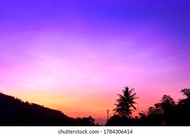 Beautiful blue purple orange   pink night sky  background  wallpaper