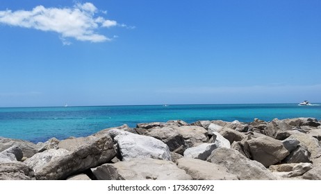 Beautiful Blue Rocky Florida Beach