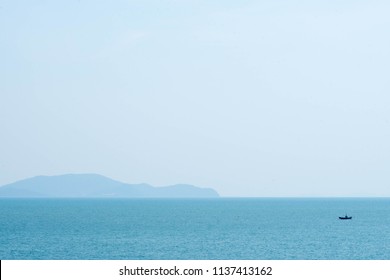 Beautiful blue sea and ship. - Shutterstock ID 1137413162
