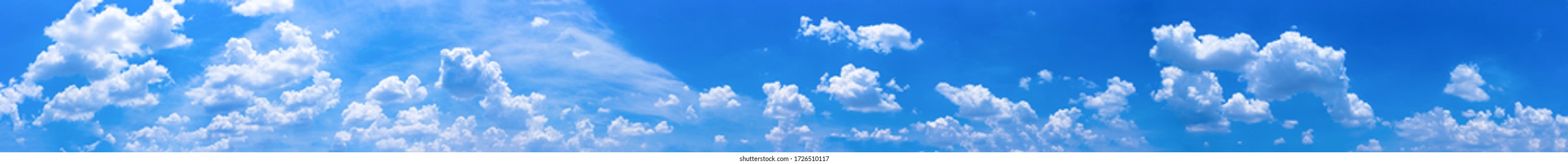  Beautiful blue sky background with tiny clouds.Panorama