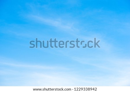 Beautiful blue sky with cloud formation background.