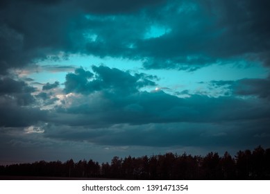 Beautiful Blue Sky with Dramatic Clouds. A Nature Spectacles backgrounds.