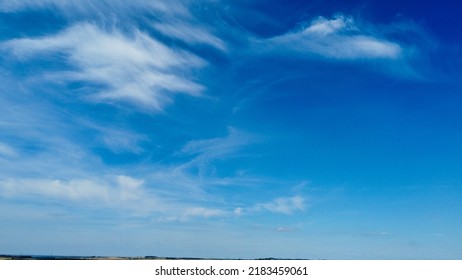 Beautiful blue sky with few clouds over Great Britain of England