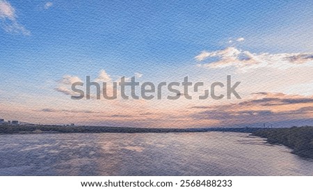 Similar – Image, Stock Photo Evening atmosphere on Lake Garda