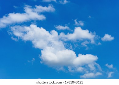 Beautiful Blue Sky With White Clouds In The Noon Time Horizontal Composition