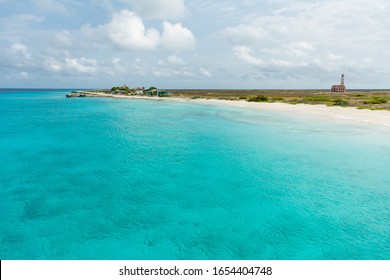 The Beautiful Blue Water Beach In Klein Curaçao Seen In The Morning By The Sea