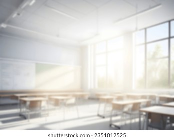 Beautiful blurred background of bright classroom and study room with panoramic windows and beautiful lighting. - Powered by Shutterstock