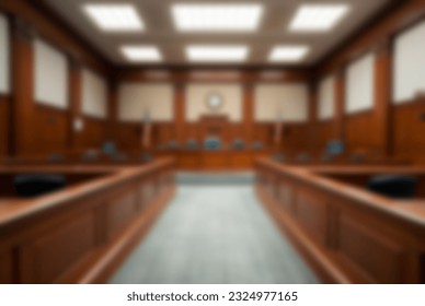 Beautiful blurred background of an empty courtroom. - Shutterstock ID 2324977165