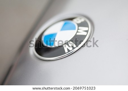 beautiful bmw logo on the hood of the car