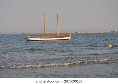 The beautiful boat in open sea
