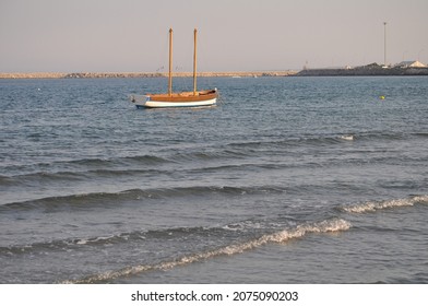 The beautiful boat in open sea
