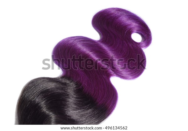 beautiful body wave ombre two\
tone black purple virgin  remy human hair extensions for wavy\
wigs