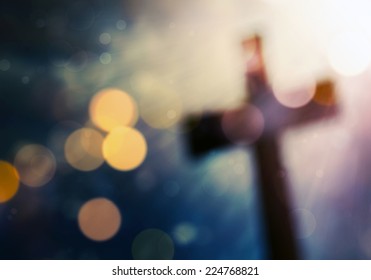 Beautiful bokeh with a cross in the background - Shutterstock ID 224768821